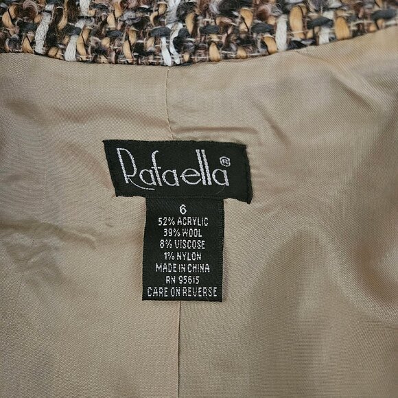 Rafaella Brown Tweed Woman`s Jacket -Blazer size 6 - Picture 7 of 10